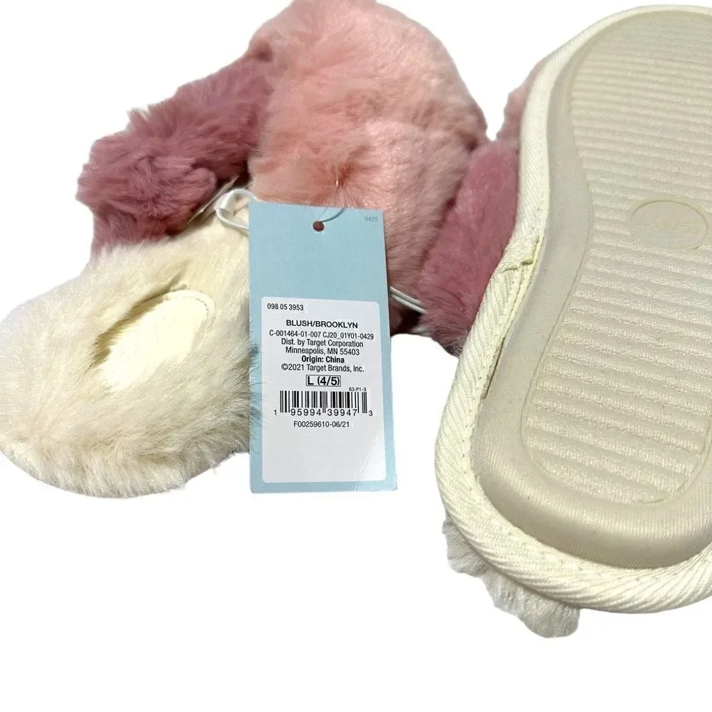 Cat & Jack Kid’s Crossband Fuzzy Slippers Size Large (4/5)